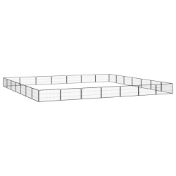 Parc pour chien 28panneaux Noir 100x50cm Acier enduit de poudre 567876567876