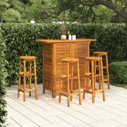 Ensemble de bar de jardin 5 pcs Bois d'acacia solide 567877567877