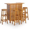 Ensemble de bar de jardin 5 pcs Bois d'acacia solide 567877567877