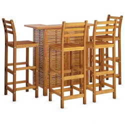 Ensemble de bar de jardin 5 pcs Bois d'acacia solide 567880567880