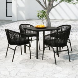 Ensemble à manger de jardin 5 pcs Noir 567882567882