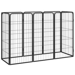 Parc pour chien 8 panneaux Noir 50x100cm Acier enduit de poudre 567897567897