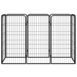 Parc pour chien 8 panneaux Noir 50x100cm Acier enduit de poudre 567897567897