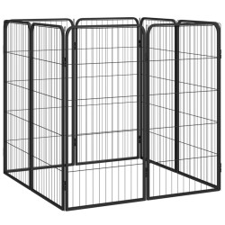 Parc pour chien 8 panneaux Noir 50x100cm Acier enduit de poudre 567897567897