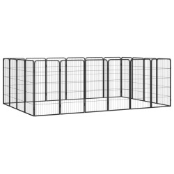 Parc pour chien 20panneaux Noir 50x100cm Acier enduit de poudre 567898567898