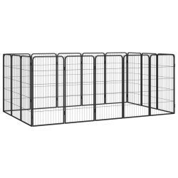 Parc pour chien 16panneaux Noir 50x100cm Acier enduit de poudre 567899567899
