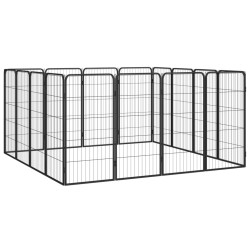 Parc pour chien 16panneaux Noir 50x100cm Acier enduit de poudre 567899567899
