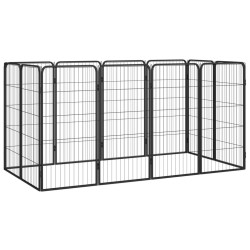 Parc pour chien 12panneaux Noir 50x100cm Acier enduit de poudre 567901567901