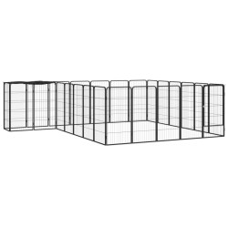 Parc pour chien 26panneaux Noir 50x100cm Acier enduit de poudre 567902567902