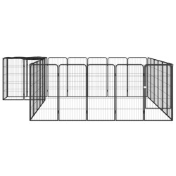 Parc pour chien 26panneaux Noir 50x100cm Acier enduit de poudre 567902567902
