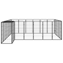 Parc pour chien 26panneaux Noir 50x100cm Acier enduit de poudre 567902567902