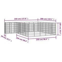 Parc pour chien 26panneaux Noir 50x100cm Acier enduit de poudre 567902567902
