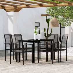 Ensemble à manger de jardin 7 pcs Noir 567905567905