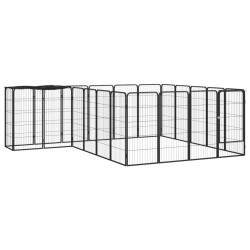 Parc pour chien 22panneaux Noir 50x100cm Acier enduit de poudre 567909567909