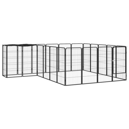 Parc pour chien 22panneaux Noir 50x100cm Acier enduit de poudre 567909567909