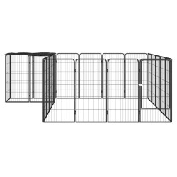 Parc pour chien 22panneaux Noir 50x100cm Acier enduit de poudre 567909567909