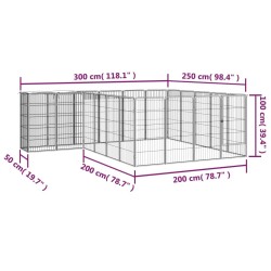 Parc pour chien 22panneaux Noir 50x100cm Acier enduit de poudre 567909567909