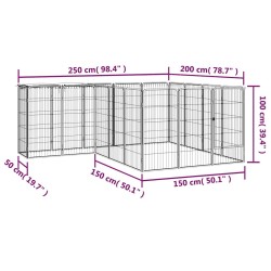 Parc pour chien 18panneaux Noir 50x100cm Acier enduit de poudre 567910567910