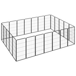 Parc pour chien 24panneaux Noir 50x100cm Acier enduit de poudre 567916567916