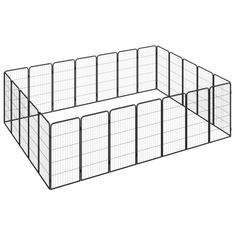 Parc pour chien 24panneaux Noir 50x100cm Acier enduit de poudre 567916567916