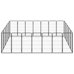 Parc pour chien 24panneaux Noir 50x100cm Acier enduit de poudre 567916567916