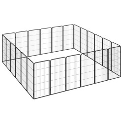 Parc pour chien 24panneaux Noir 50x100cm Acier enduit de poudre 567916567916