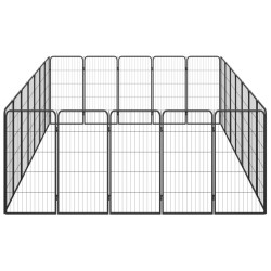 Parc pour chien 24panneaux Noir 50x100cm Acier enduit de poudre 567916567916