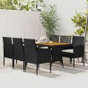 Mobilier à dîner d'extérieur 7 pcs Résine tressée Noir 567926567926