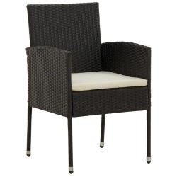 Mobilier à dîner d'extérieur 7 pcs Résine tressée Noir 567926567926