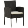 Mobilier à dîner d'extérieur 7 pcs Résine tressée Noir 567926567926