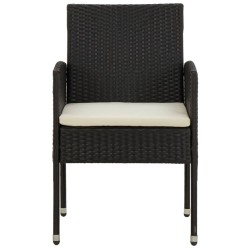 Mobilier à dîner d'extérieur 7 pcs Résine tressée Noir 567926567926