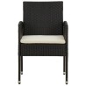 Mobilier à dîner d'extérieur 7 pcs Résine tressée Noir 567926567926