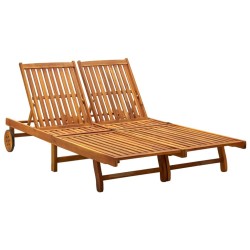 Chaise longue 2 places bois d'acacia massif 567927567927