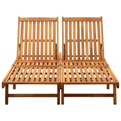 Chaise longue 2 places bois d'acacia massif 567927567927