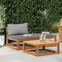 Salon de jardin 3 pcs avec coussins Bois d'acacia solide 567928567928