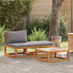 Salon de jardin 3 pcs avec coussins Bois d'acacia solide 567928567928