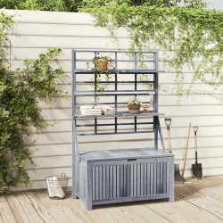 Boîte de rangement avec treillis Gris 99x55x160cm Acacia solide 567929567929