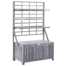 Boîte de rangement avec treillis Gris 99x55x160cm Acacia solide 567929567929