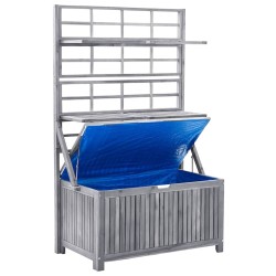 Boîte de rangement avec treillis Gris 99x55x160cm Acacia solide 567929567929
