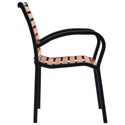 Chaises de jardin lot de 2 Acier et WPC Noir et marron 567930567930