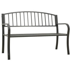 Banc de jardin 125 cm acier gris 567931567931