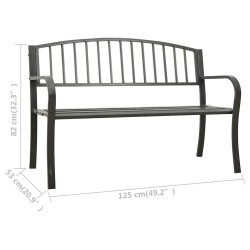 Banc de jardin 125 cm acier gris 567931567931