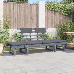 Banc de jardin avec coussins 2-en-1 190 cm Gris Bois d'acacia 567932567932