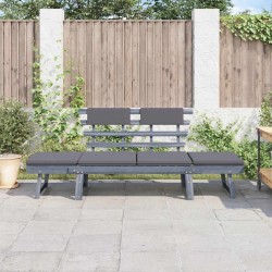 Banc de jardin avec coussins 2-en-1 190 cm Gris Bois d'acacia 567932567932
