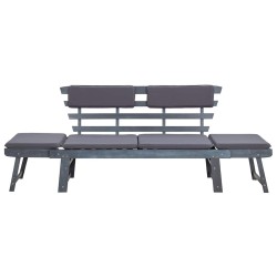 Banc de jardin avec coussins 2-en-1 190 cm Gris Bois d'acacia 567932567932