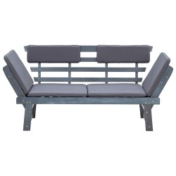 Banc de jardin avec coussins 2-en-1 190 cm Gris Bois d'acacia 567932567932