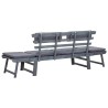 Banc de jardin avec coussins 2-en-1 190 cm Gris Bois d'acacia 567932567932