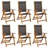 Chaises de jardin pliantes lot de 6 acacia massif et textilène 567934567934