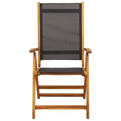 Chaises de jardin pliantes lot de 6 acacia massif et textilène 567934567934