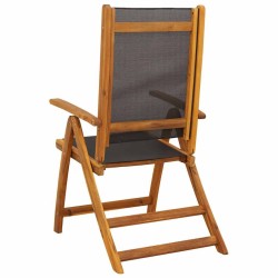 Chaises de jardin pliantes lot de 6 acacia massif et textilène 567934567934